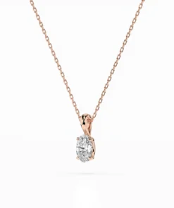 Solitaire Necklace (Oval), 0.3 ct — 104-10069(0.30)OV - Image 8