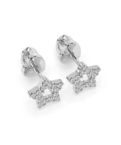 Alternative view of Minimalism Earring (Round), 0.18 ct — 102-10054