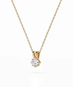 Solitaire Necklace (Princess), 0.3 ct — 104-10070(0.30)PR - Image 5