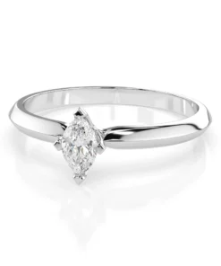 Solitaire Ring (Marquise), 0.15 ct — 101-10181/1(0.15)MARQUISE - Image 3