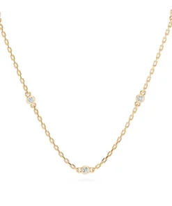 Minimalism Necklace (Round), 0.07 ct — 104-10080/5(1.4) - Image 4