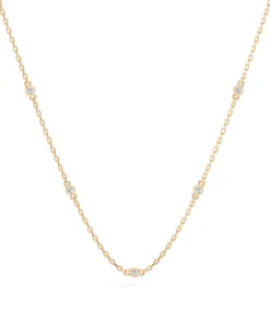 Minimalism Necklace (Round), 0.07 ct — 104-10080/5(1.4) - Image 6