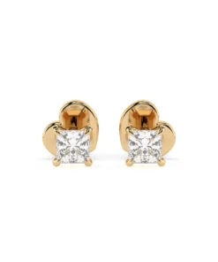Solitaire Butterfly Earring (Princess), 0.2 ct — 102-10113(2.5)PR - Image 4