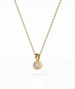 Solitaire Necklace (Round), 0.1 ct — 104-10010(3.0) - Image 5