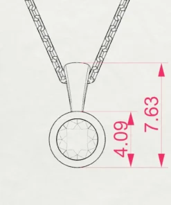 Solitaire Necklace (Round), 0.1 ct — 104-10010(3.0) - Image 10