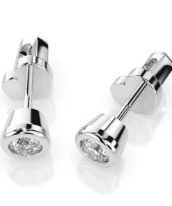Alternative view of Solitaire Butterfly Earring (Round), 0.3 ct — 102-10010(3.4)