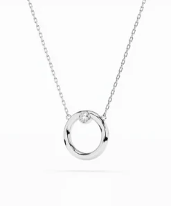 Alternative view of Minimalism Necklace (Round), 0.03 ct — 104-10056