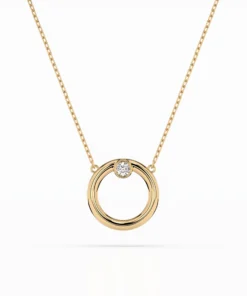 Minimalism Necklace (Round), 0.03 ct — 104-10056 - Image 4