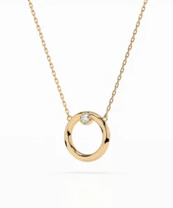 Minimalism Necklace (Round), 0.03 ct — 104-10056 - Image 5