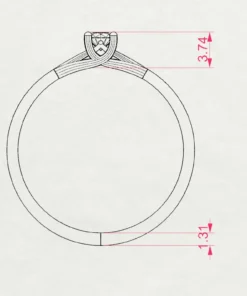 Solitaire Ring (Round), 0.1 ct — 101-10014(3.0) - Image 11