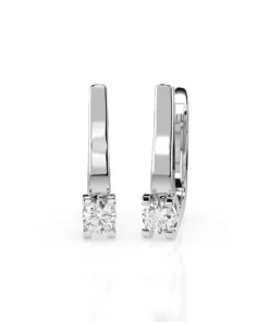 Solitaire English Lock Earring (Round), 0.3 ct — 102-10022(3.4) - Image 3