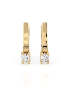 Solitaire English Lock Earring (Round), 0.3 ct — 102-10022(3.4) - Image 4
