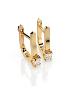 Solitaire English Lock Earring (Round), 0.3 ct — 102-10022(3.4) - Image 5
