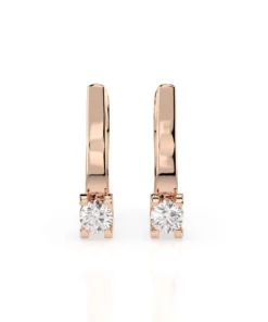 Solitaire English Lock Earring (Round), 0.3 ct — 102-10022(3.4) - Image 7