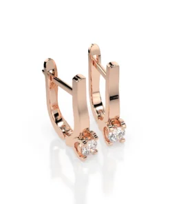 Solitaire English Lock Earring (Round), 0.3 ct — 102-10022(3.4) - Image 8