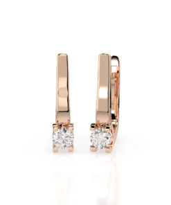 Solitaire English Lock Earring (Round), 0.3 ct — 102-10022(3.4) - Image 9