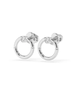 Minimalism Earring (Round), 0.06 ct — 102-10170 - Image 3