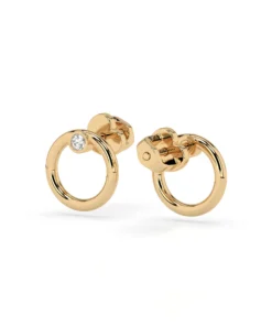 Minimalism Earring (Round), 0.06 ct — 102-10170 - Image 7