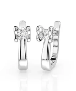 Solitaire English Lock Earring (Round), 0.2 ct — 102-10013(3.0) - Image 3