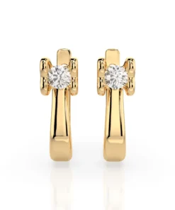 Solitaire English Lock Earring (Round), 0.2 ct — 102-10013(3.0) - Image 4