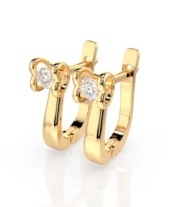 Solitaire English Lock Earring (Round), 0.2 ct — 102-10013(3.0) - Image 5