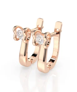 Solitaire English Lock Earring (Round), 0.2 ct — 102-10013(3.0) - Image 8