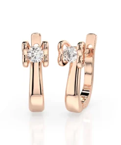 Solitaire English Lock Earring (Round), 0.2 ct — 102-10013(3.0) - Image 9