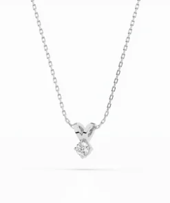 Alternative view of Solitaire Necklace (Round), 0.1 ct — 104-10037(3.0)