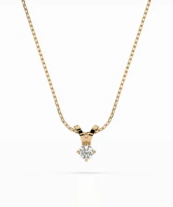 Solitaire Necklace (Round), 0.2 ct — 104-10037(3.7) - Image 4