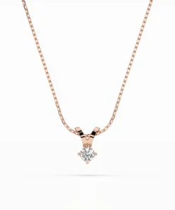 Solitaire Necklace (Round), 0.2 ct — 104-10037(3.7) - Image 7