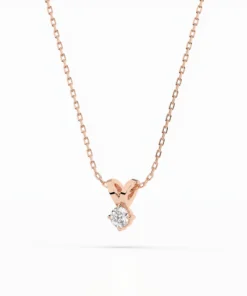 Solitaire Necklace (Round), 0.2 ct — 104-10037(3.7) - Image 8