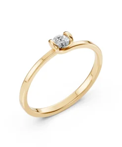 Solitaire Ring (Round), 0.15 ct — 101-10016(3.4) - Image 4