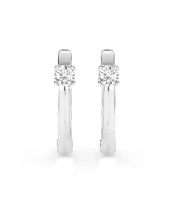 Solitaire English Lock Earring (Round), 0.2 ct — 102-10089(3.0)