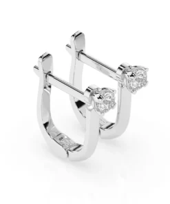 Alternative view of Solitaire English Lock Earring (Round), 0.2 ct — 102-10089(3.0)