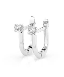 Solitaire English Lock Earring (Round), 0.12 ct — 102-10089(2.5) - Image 3