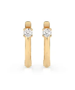 Solitaire English Lock Earring (Round), 0.12 ct — 102-10089(2.5) - Image 4
