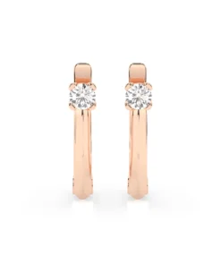 Solitaire English Lock Earring (Round), 0.12 ct — 102-10089(2.5) - Image 7