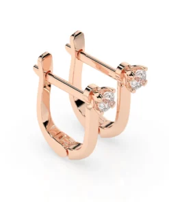 Solitaire English Lock Earring (Round), 0.12 ct — 102-10089(2.5) - Image 8