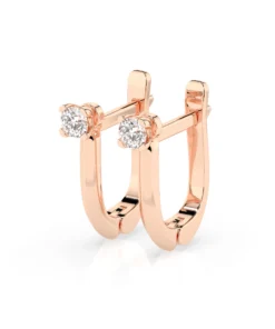 Solitaire English Lock Earring (Round), 0.12 ct — 102-10089(2.5) - Image 9