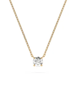 Solitaire Necklace (Round), 0.2 ct — 104-10040(3.7) - Image 4