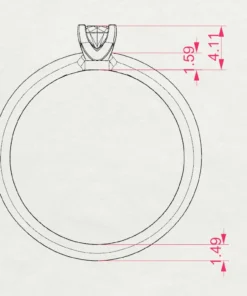 Solitaire Ring (Round), 0.15 ct — 101-10089(3.4) - Image 11