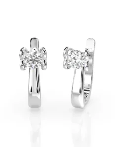 Solitaire English Lock Earring (Round), 0.5 ct — 102-10013(4.0) - Image 3