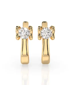 Solitaire English Lock Earring (Round), 0.5 ct — 102-10013(4.0) - Image 4