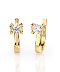 Solitaire English Lock Earring (Round), 0.5 ct — 102-10013(4.0) - Image 6