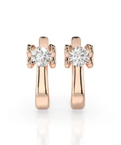 Solitaire English Lock Earring (Round), 0.5 ct — 102-10013(4.0) - Image 7