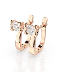 Solitaire English Lock Earring (Round), 0.5 ct — 102-10013(4.0) - Image 8