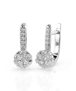 Illusion Earring (Round), 0.12 ct — 102-10015/4(2.5) - Image 3