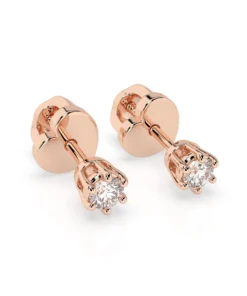 Solitaire Butterfly Earring (Round), 0.12 ct — 102-10027(2.5) - Image 8