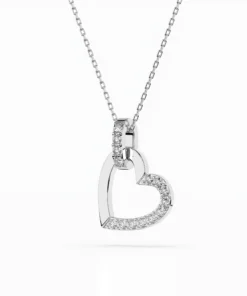 Alternative view of Minimalism Necklace (Round), 0.18 ct — 104-10058