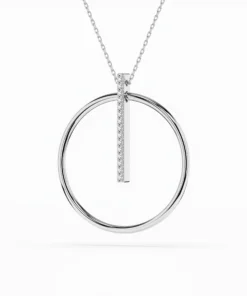 Alternative view of Minimalism Necklace (Round), 0.09 ct — 104-10047